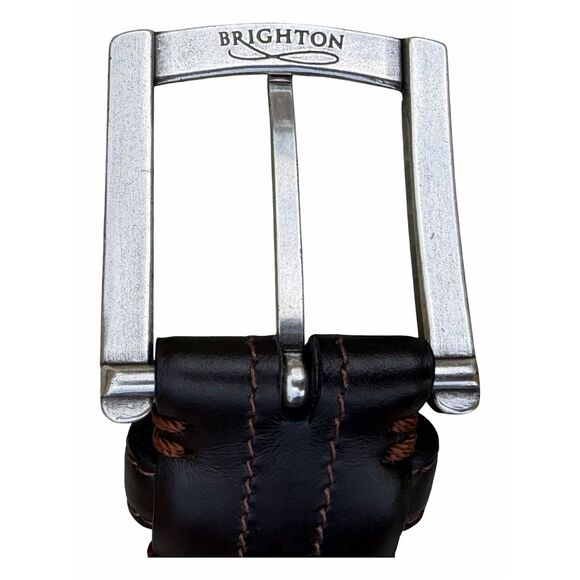 Brighton VENETO Italian Calfskin Leather Brown Belt Size 34 M11328 Unisex